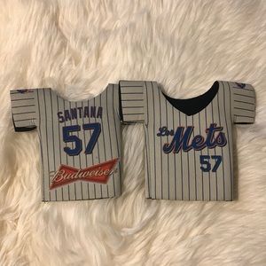 Lot of 2 NY METS Budweiser Koozies Los Mets Santana #57